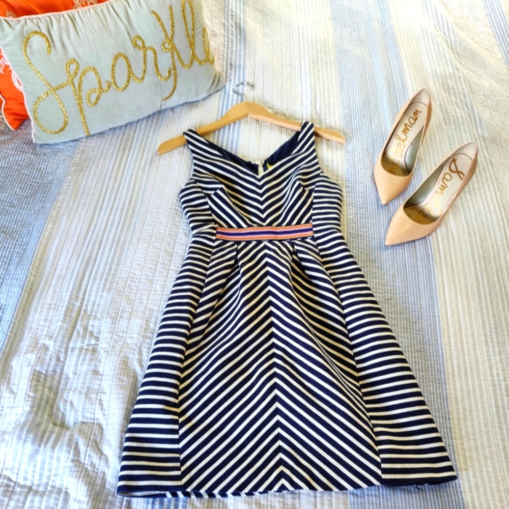 Anthropologie Maeve Mitered Stripe Dress